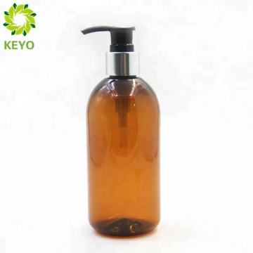 Packaging boston round bottle plastic amber shampoo bottle